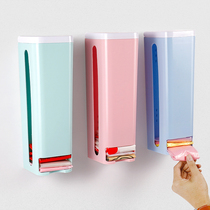 Garbage bag storage box shopping plastic bag extraction box kitchen storage rack no trace sticker wall-mounted