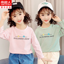 Childrens T-shirt Long sleeve summer thin section girls cotton base shirt Spring and autumn childrens spring top Girls  childrens clothing