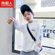 Boys long-sleeved t-shirt childrens pure cotton bottoming shirt spring and autumn boys 2023 new style foreign style spring top