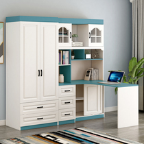 New bookcase desk desk integrated desktop computer desk simple modern multifunctional bookshelf rotating learning