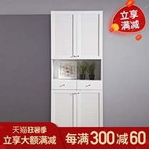Yifei furniture Elegant louver door Simple fashion Shoe cabinet Entrance cabinet Foyer display cabinet Locker combination furniture