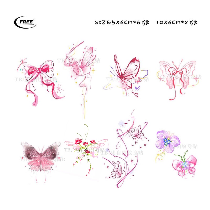Want to Be Free? Romantic Butterfly Series Combination Colorful Painted Cover-Up Concealer High-End Waterproof Tattoo Stickers