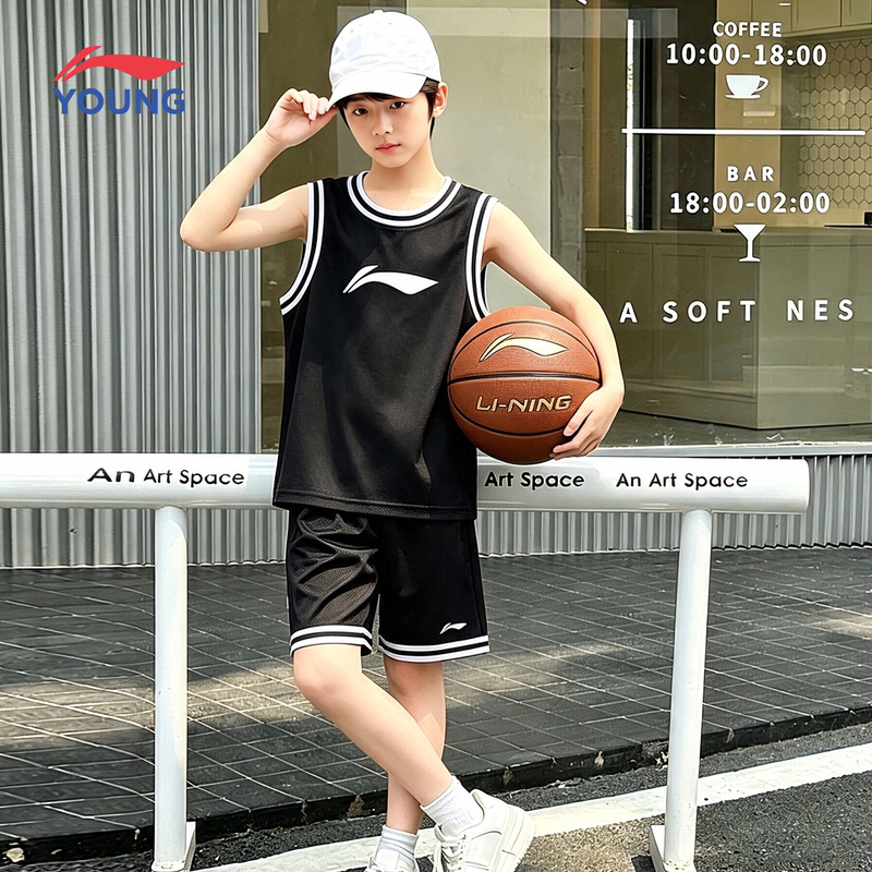 Li Ning Kidsren's Basketball Uniform Set Boys' Summer Vest Boys' Shorts Quick-Drying Jersey Sports Training Clothes Li Ning Kidsren's Basketball Uniform Set Boys' Summer Vest Boys' Shorts Quick-Drying Jersey Sports Training Clothes