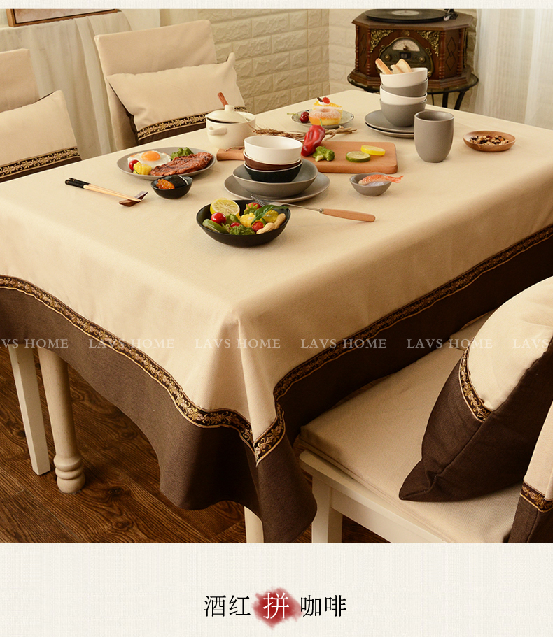Shi Yue Wei khăn trải bàn khăn trải bàn vải khâu đúp cạnh Trung Quốc khăn trải bàn khăn trải bàn khăn trải bàn vải retro dày - Khăn trải bàn khăn trải bàn vuông