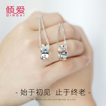 Sterling silver couple money chain pendant A pair of men and women tide simple pendant lettering custom keepsake memorial birthday gift