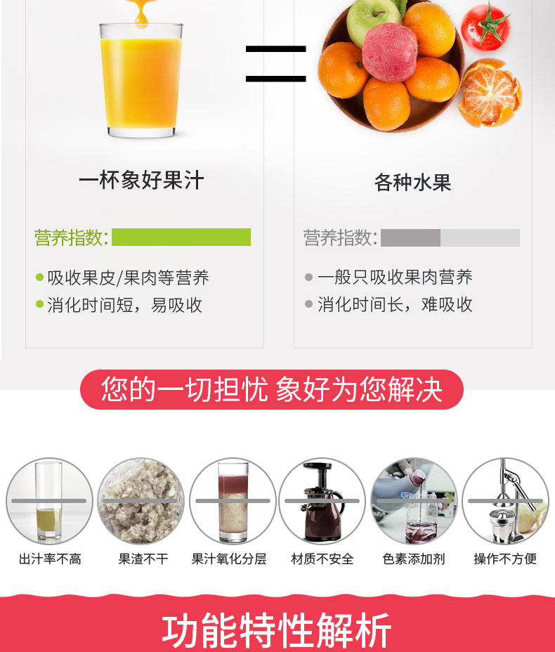 大口径原汁机商用全自动家用慢速榨汁机多功能奶茶店鲜榨果汁机 