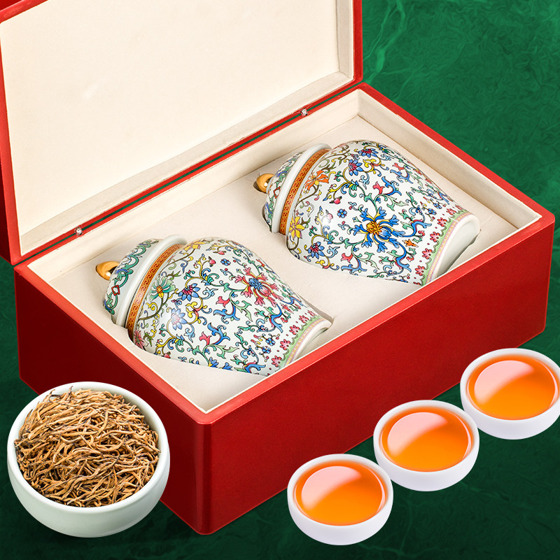 Mindan year goods Jianyi Jin Jun Mei Eyebrow Black Tea Tea Special Class ceramic upscale gift box for Spring Festival delivery