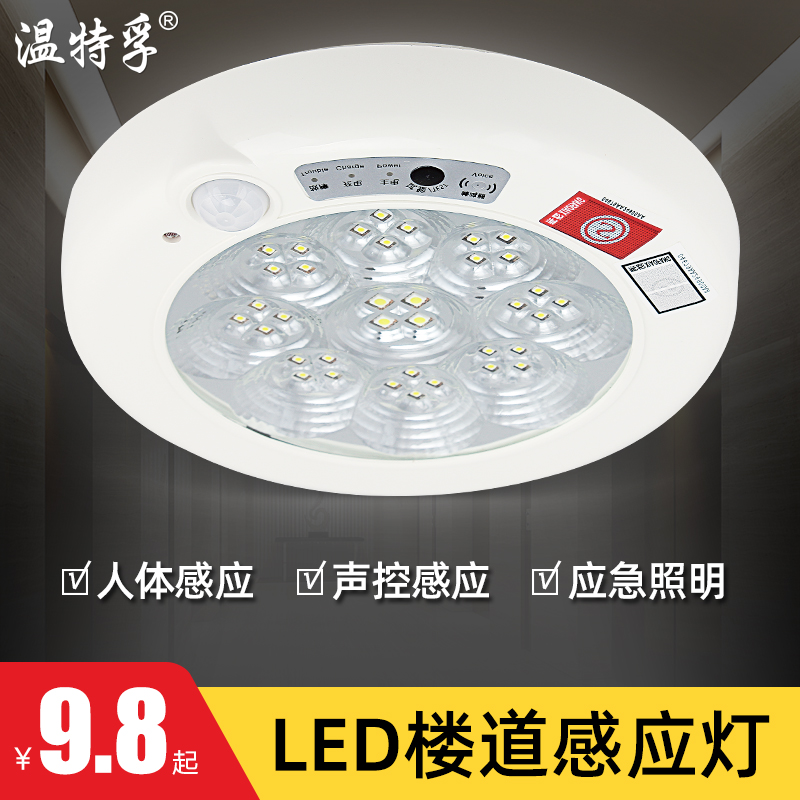 LED induction light floor suction dome lamp sound and light control staircase gangway garage intelligent infrared human body induction lamp