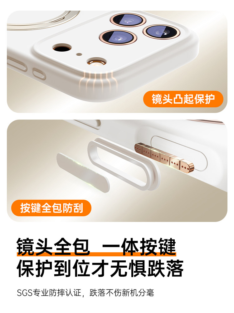 New Liquid Silicone 360-Degree Pivot Platinum Case Suitable for Apple 17 Pro Max Phone Case iPhone 16 Rotating Stand 15 Pro Transparent Couple Case 13 Magnetic 14 Protective Case Magsafe Anti-Drop