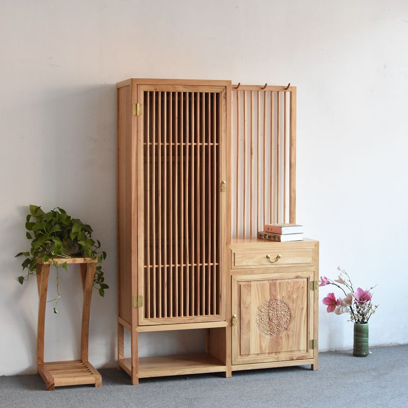 New Chinese Wardrobe Solid Wood Lockers Zen bedroom minimalist closet Makeup Table Two customized with single door wardrobe