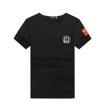 Summer security T-shirt short sleeve plus fat plus size male black uniform security training uniforms T-shirt military fans clothes uniforms