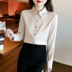 Shirt female design sense niche 2023 spring and autumn new Korean version embroidery lapel professional shirt French chic top
