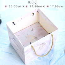 ins Wind marble candy box tote bag horizontal hand bag wedding bridesmaid return paper bag