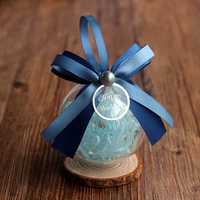 Серебряные синие антикварные карточки с бантиком