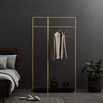 Brass floor-to-ceiling hanger porch marble coat rack Simple storage bedroom gold light luxury clothing display stand