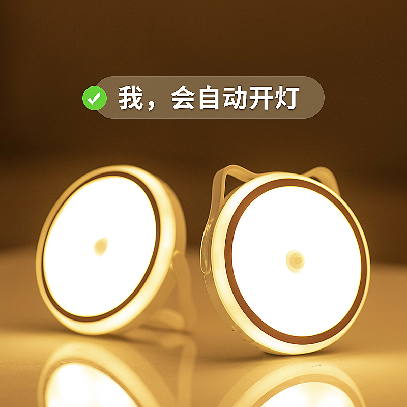 LED Smart Human Sensing Avenue Voice Control Small Night Lightbulb Wireless Charging Household Toilet Light Suspension