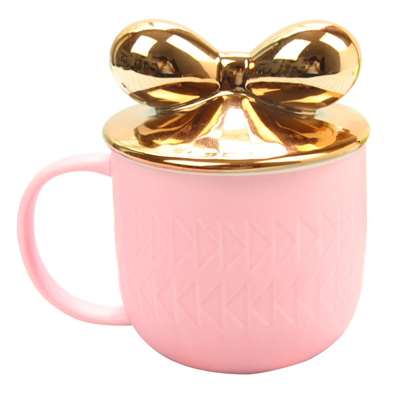 Love graces 18 new plating rose gold fashion ceramic cup grinding heat insulation creative mark cup milk cup