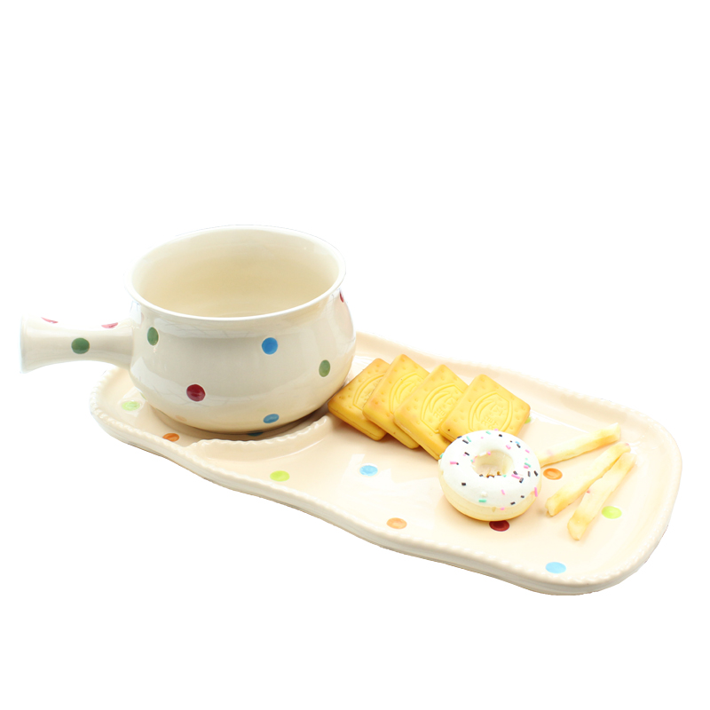 Love graces fashion ceramic single handle proved a very hot milk pan wave pattern is small and pure and fresh and colorful family breakfast dishes