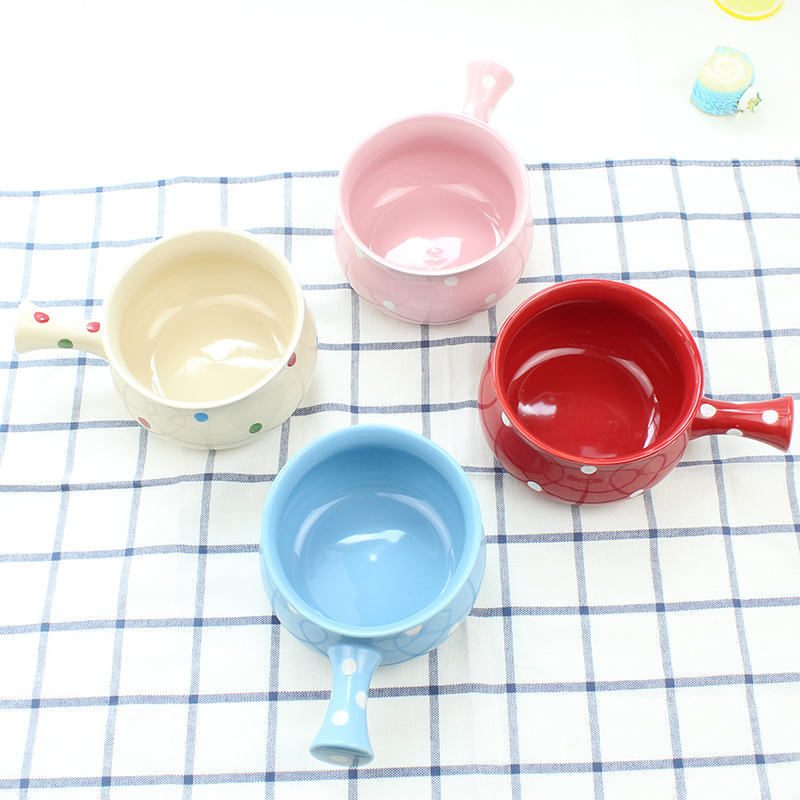 Love graces fashion ceramic single handle proved a very hot milk pan wave pattern is small and pure and fresh and colorful family breakfast dishes