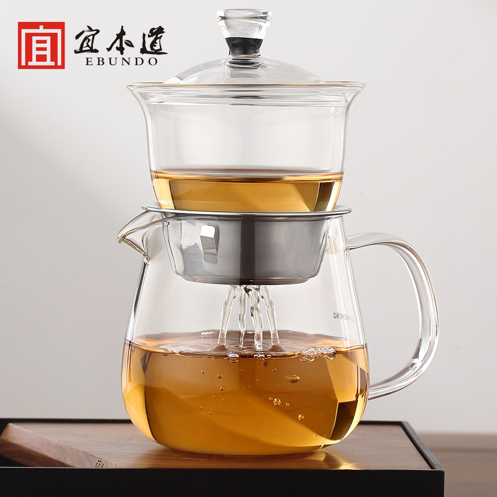 Glass automatic tea-punching machine 2023 new home office Kung Fu tea set Lazy Man Tea Deity Ware Lid Bowl Teapot-Taobao