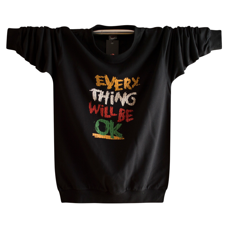 Fat children with long sleeved cotton T boys loose large size children's clothes fat men's coat to fertilize 15 junior middle school students