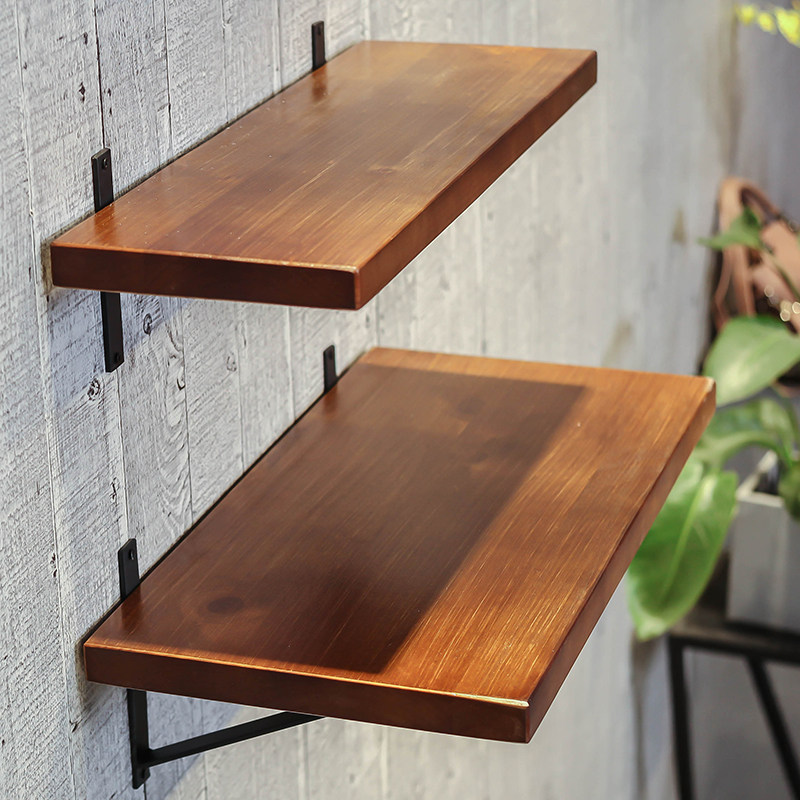 Wall shelf Solid wood partition wall hanging word partition wall hanging load-bearing bookshelf Living room wine rack Kitchen storage rack