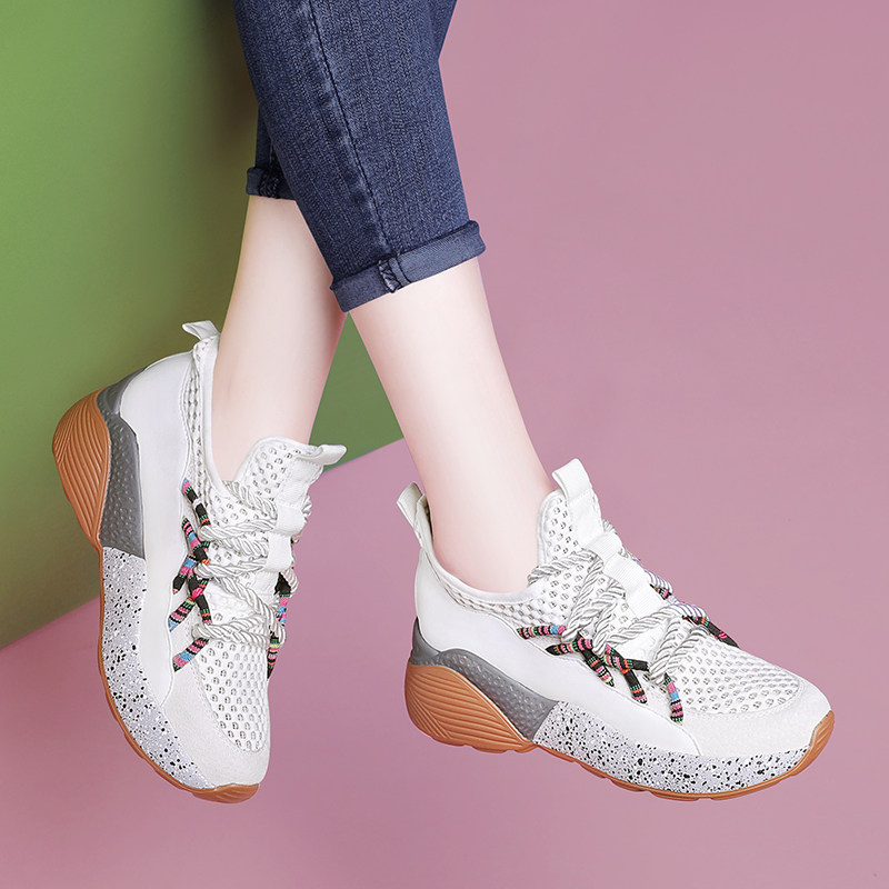 Sports shoes travel shoes women's all-match casual ins tide 2021 spring new spring and autumn mesh lightweight daddy shoes summer