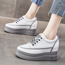 Inner heightening womens shoes 2022 new spring thick-soled sneakers fashion all-match sports and leisure shoes soft-soled white shoes
