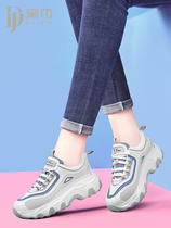 Leather dad shoes ins trendy womens shoes new 2022 spring and autumn all-match travel shoes womens casual sports shoes