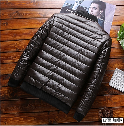 Mùa đông da Hàn Quốc phiên bản nam đẹp trai dày áo khoác da ấm áp áo khoác bông cotton áo khoác bóng chày cổ áo bông thủy triều áo khoác cặp