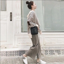 Sandro Moscoloni knitted sweater womens autumn and winter new playful lazy wide-leg pants net red two-piece suit