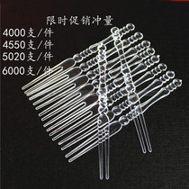 Transparent disposable bamboo fork fruit fork bar ktv plastic fruit needle fruit stick two fork cake snack fork