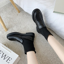 Martin boots female summer thin 2021 spring and autumn single boots knitted breathable mesh red super fire socks boots student short boots tide