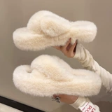 Усовершенствованные Hepburn Hypermine Wool Slipper Women Press 2024 Осень Новая INS WIND Plush Cotton Trailm