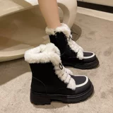 Martens, демисезонные утепленные короткие сапоги на платформе, ботинки, изысканный стиль