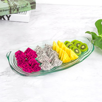 ins Spain imported handmade transparent glass fruit plate home modern living room fruit platter shell pattern