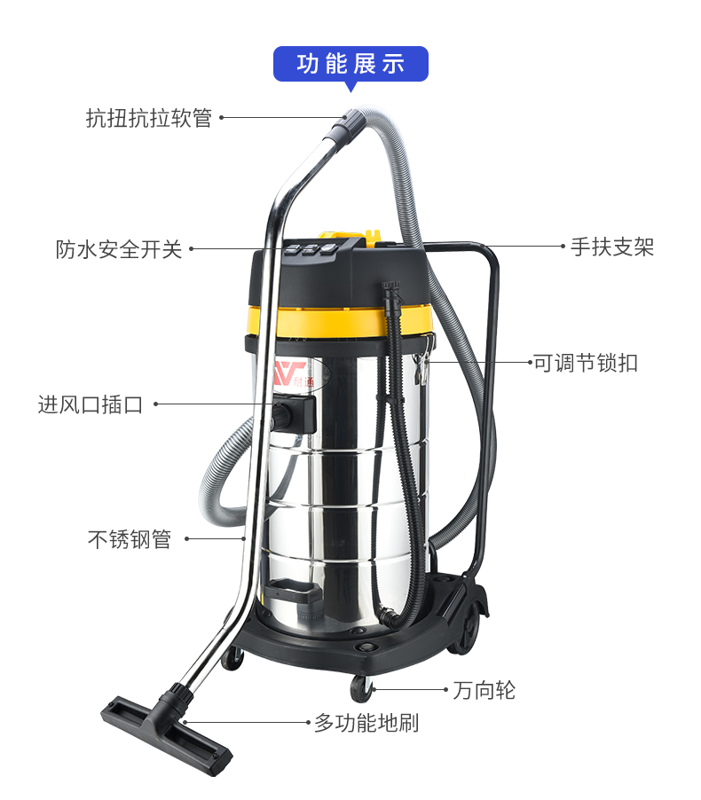 máy hút bụi black&decker Máy hút bụi thùng công nghiệp 100L bền, khách sạn rửa xe gia đình công suất cao yên tĩnh ướt và khô chân không lớn - Máy hút bụi robot hút bụi xiaomi vacuum mop esse