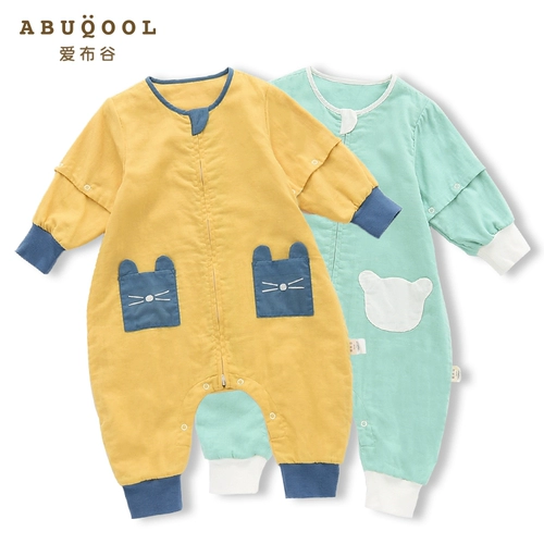 爱布谷 Детский хлопковый тонкий летний спальный мешок на четыре сезона, универсальное марлевое детское одеяло, осенний