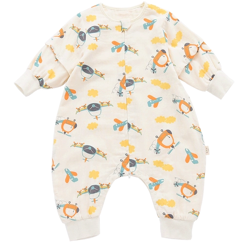 爱布谷 Детский хлопковый тонкий летний спальный мешок на четыре сезона, универсальное марлевое детское одеяло, осенний