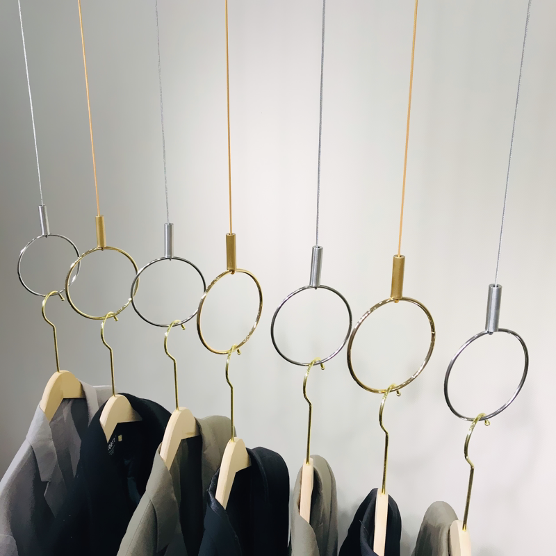 Shop Show Shelf Hanger Upper Wall Hook Pendant Chain Clothing Shop Window Top Decoration Hanging Rings Silver large round ring-Taobao