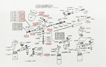Germany Lufthansa HarderSteenbeck EVOLUTION series airbrush spare parts ①