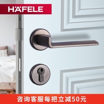 Germany HAFELE bedroom wooden door Copper universal door lock PVD door handle Graphite black door lock