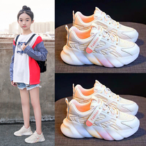 Girls sports shoes 2021 new autumn father shoes small white single shoes autumn spring and autumn shoes childrens shoes