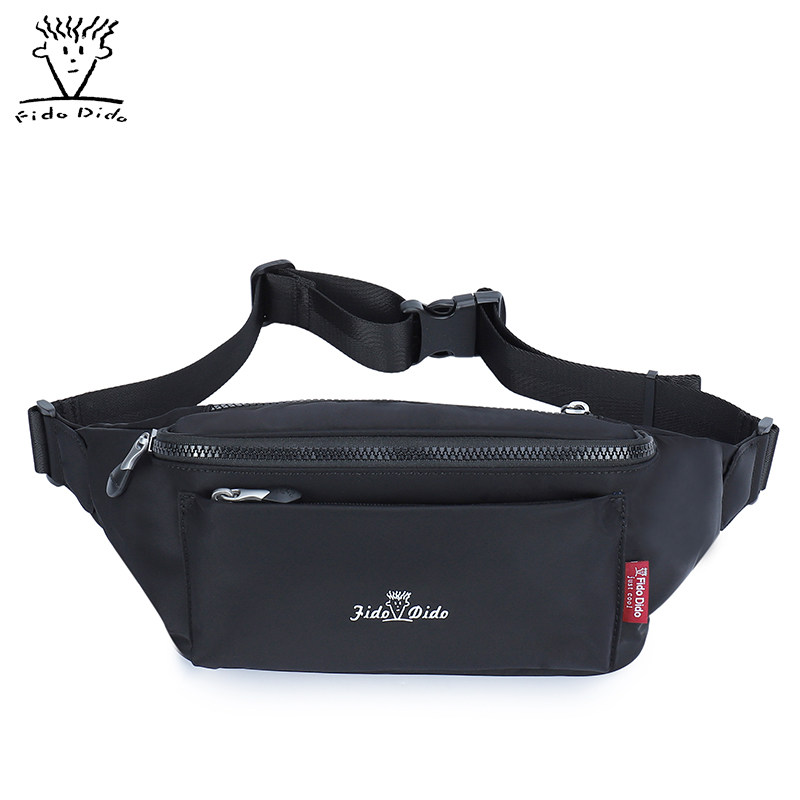 Feidu Didu fashion sports chest bag zipper multi-functional running nylon mobile phone single shoulder messenger bag casual waist bag