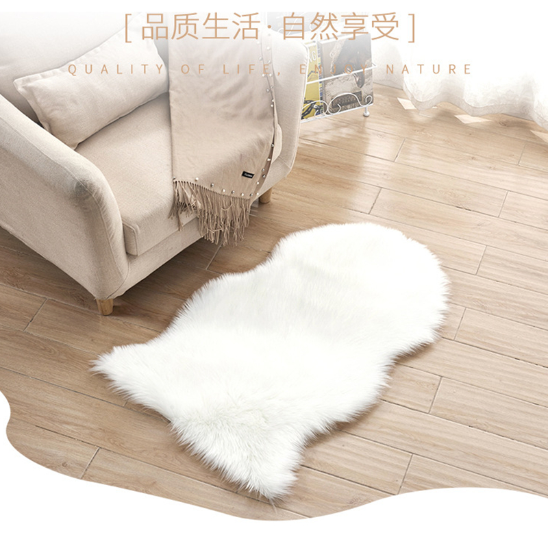 INS Imitation Australian wool plush rug free leather shape whole sofa cushion floating window cushion custom-made decorative blanket