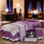 Zhengbo bông vẻ đẹp salon vẻ đẹp giường bìa bộ bốn bộ cotton cơ thể giường massage thiết lập màu rắn ren