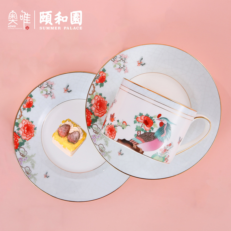 Mr Wei kingdom of xinwen and the Summer Palace coffee cup ceramic coffee cups and saucers suit small European - style key-2 luxury couples gift box