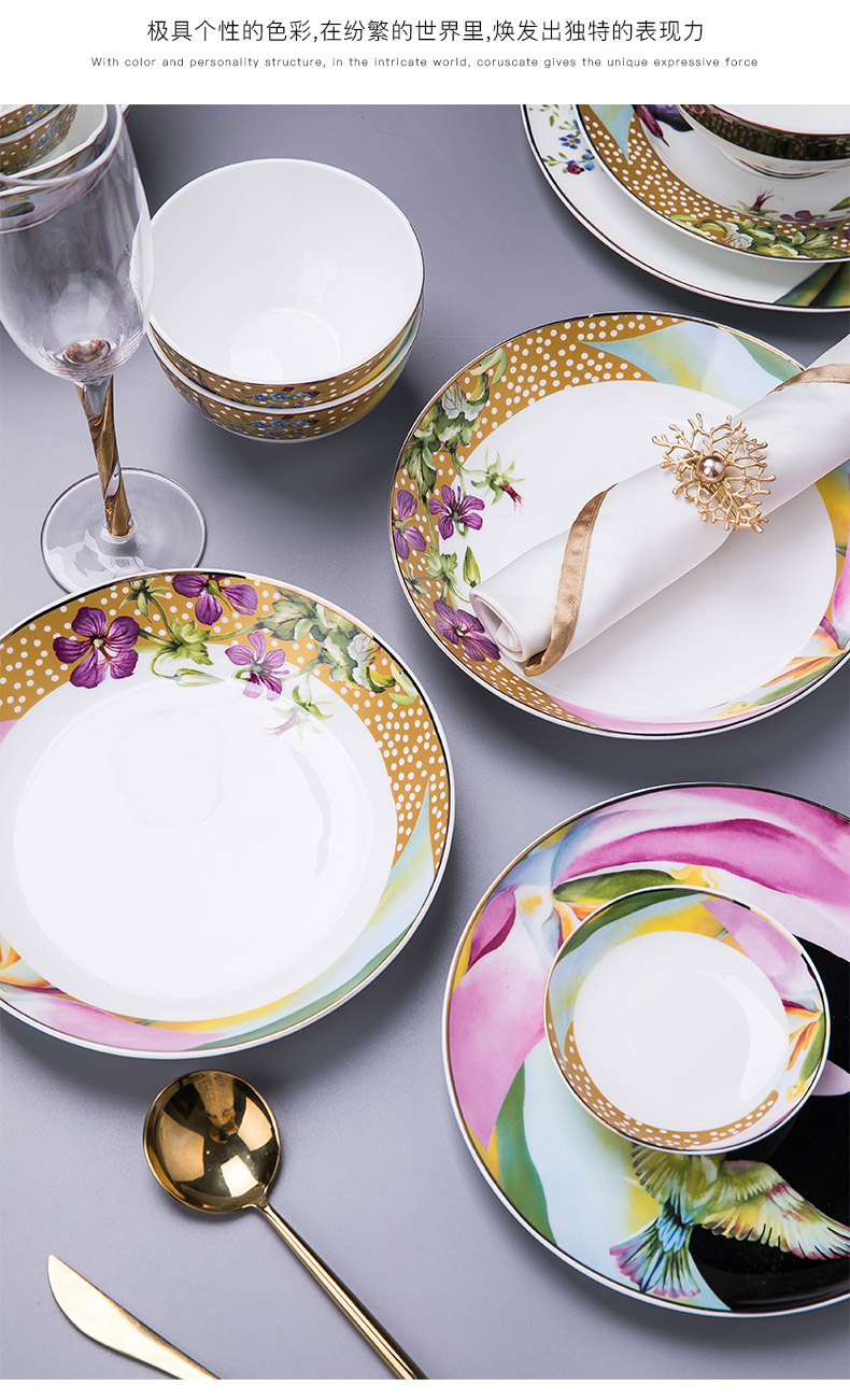 The only Chinese dishes suit household contracted creative high - grade ipads China tableware move of jingdezhen ceramic dishes