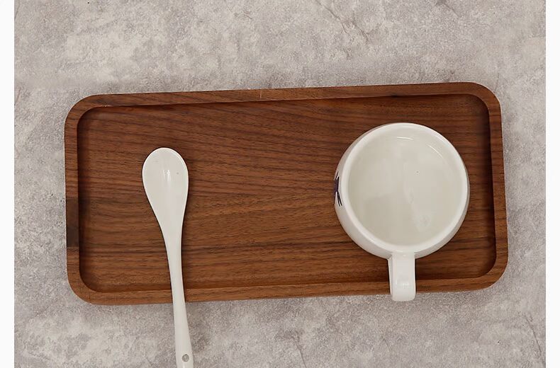 Black Walnut Palette Hình chữ nhật Làm mới Trái cây Gỗ Món ăn Rắn Gỗ Cà phê Khay Khay Trà bằng gỗ khay gỗ đẹp