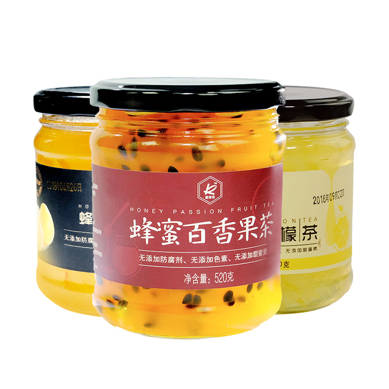 凯司令蜂蜜柚子茶柠檬茶百香果茶520g罐冲饮蜜炼果酱泡水喝水果茶